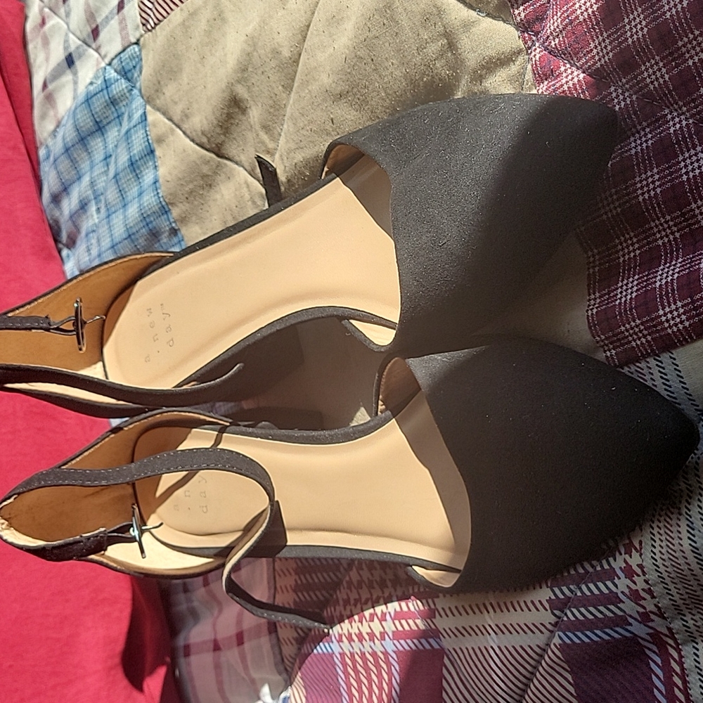 Black 2" block heels